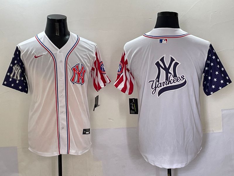 Men New York Yankees Blank White a generation of national flags Jointly Name 2025 Nike MLB Jersey style 17